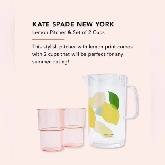 Kate Spade NEW in Box pitcher cup set - Picture 2 of 2